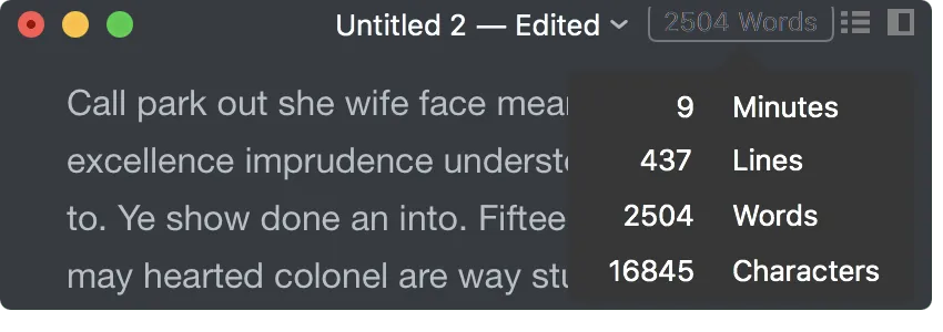 word count 1